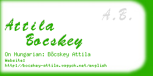 attila bocskey business card